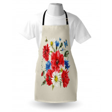 Vintage Poppies Daisy Apron