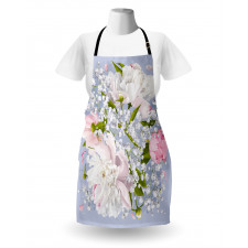 Bridal Peonies Leaves Apron