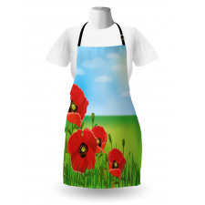 Sunny Day Red Blossoms Apron