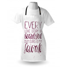 Romance Words Our Story Apron