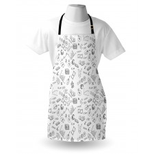 Monochrome Dollar Doodle Apron