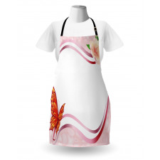 Abstract Floral Pink Apron