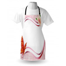 Abstract Floral Pink Apron