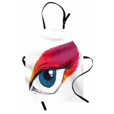 Sketch Art Single Blue Eye Apron