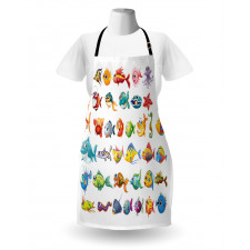 Happy Fish Abstract Apron