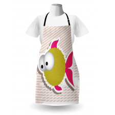 Comical Blowfish Huge Eyes Apron