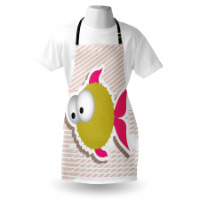 Comical Blowfish Huge Eyes Apron