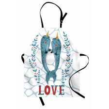 Whales in Love Design Apron