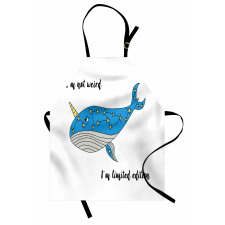 Hand Drawn Blue Whale Apron