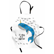 Blue Cartoon Whale Apron