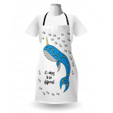 Blue Cartoon Whale Apron