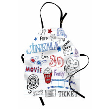 Film Mutfak Önlüğü Sinema Figürleri Temalı Yazılı Duvar Kağıdı 