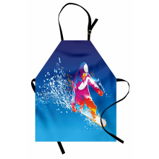 Colorful Snowboarding Man Apron