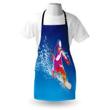 Colorful Snowboarding Man Apron