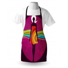 Woman in Abstract Dress Apron