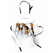 4 Beagle Hounds Play Apron