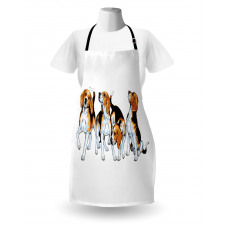 4 Beagle Hounds Play Apron