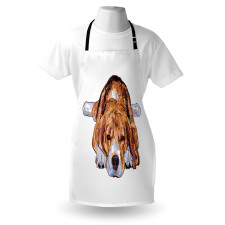 Old Dog Resting Sketch Apron