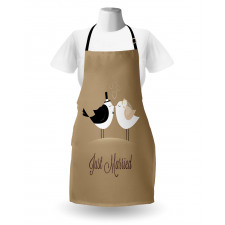 Just Married Birds Kiss Apron