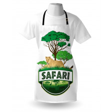 African Green Trees Lion Apron