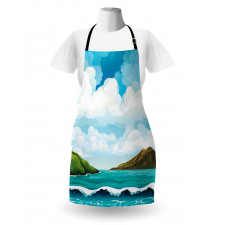 Waves Islands Blue Sky Apron