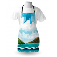 Waves Islands Blue Sky Apron