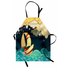 Fantasy Night Sea Waves Apron