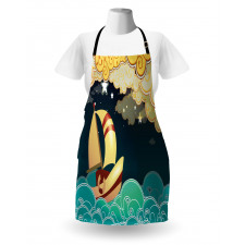 Fantasy Night Sea Waves Apron