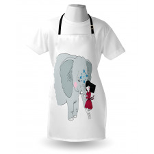 Girl on Trunk of Elephant Apron