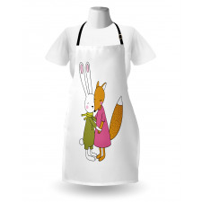 Fox and Hare Hugging Apron