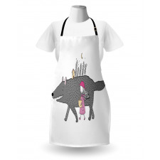 Girl with a Giant Wolf Apron