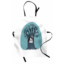 Rabbits Birds Snowfall Apron