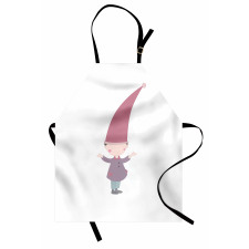 Cartoon Gnome Under Rain Apron