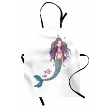 Cartoon Mermaid Princess Apron