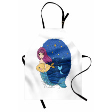 Mermaid Fish Night Sea Apron