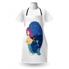 Mermaid Fish Night Sea Apron