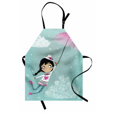 Girl with Pink Umbrella Apron