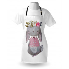 Girl Hare Flowers Art Apron