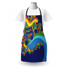 Notes on a Blue Background Apron