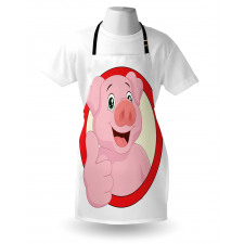 Pig Mascot Thumbs Apron