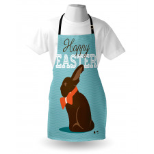 Chocolate Bunny with Bow Apron