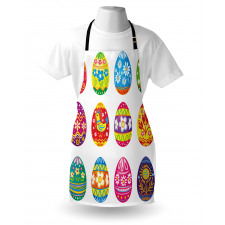 Colorful Eggs Flowers Apron