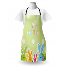 Colorful Cartoon Bunnies Apron