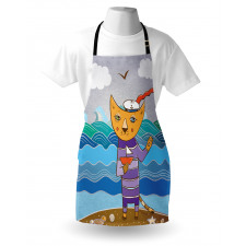 Sailor Feline on the Shore Apron