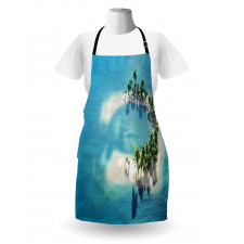 Atoll Palm Trees Ocean Apron