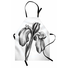 Dotwork Style Lily Bloom Apron