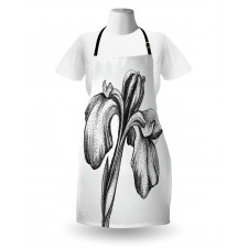 Dotwork Style Lily Bloom Apron