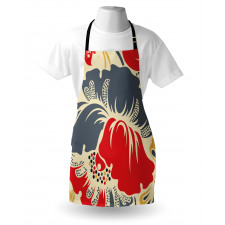 Abstract Chinese Floral Apron