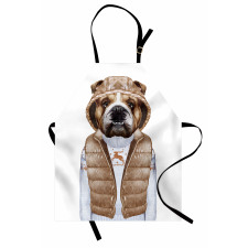 Puppy in a down Vest Apron