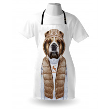 Puppy in a down Vest Apron